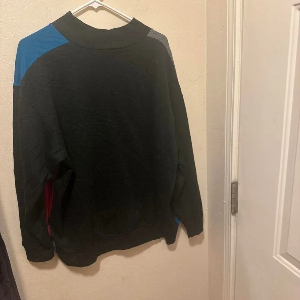 Vintage 90s Geometric Color Block Sweater Oversized 3X - Picture 2 of 5